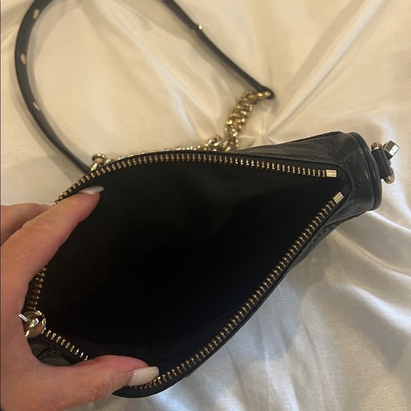Rebecca Minkoff Black Leather Bag with Gold Accent - Picture 9 of 10